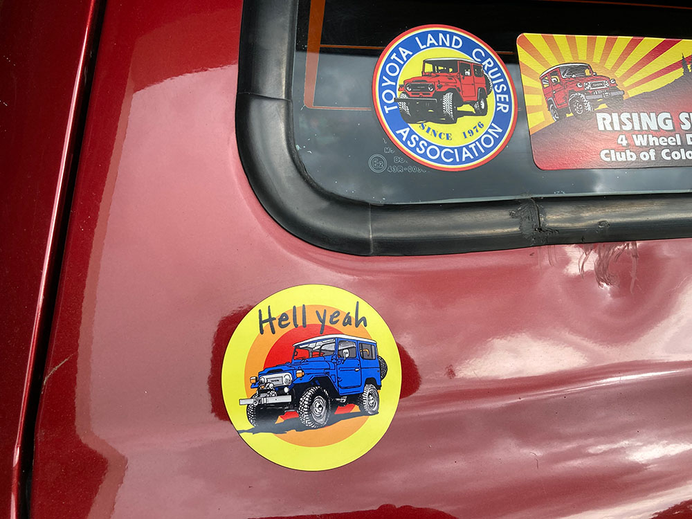 Hell Yeah sticker is the perfect addition to a classic FZJ80 Land Cruiser