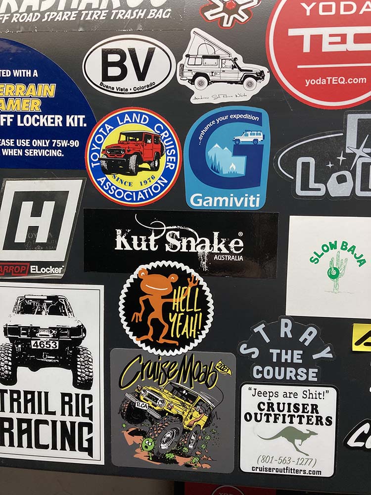 Hell Yeah among the stickers