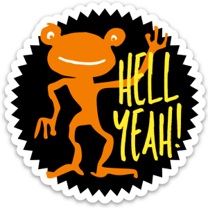 Hell Yeah Alien Frog sticker